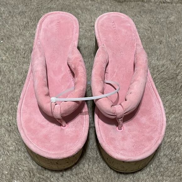 Veronica Beard Thong Platform Wedge Pink Suede 8.5 - Picture 2 of 10